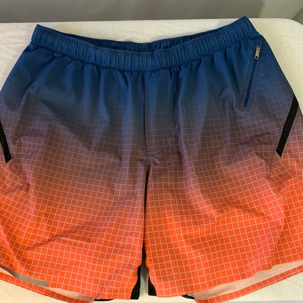 Lululemon blue and salmon shorts